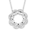 Orphelia Onyx Women's Silver Chain with Pendant ZH-7127
