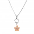 Orphelia® 'Nixie' Women's Sterling Silver Chain with Pendant - Silver/Rose ZK-7377