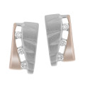 'Lova' Women's Sterling Silver Stud Earrings - Silver/Rose ZO-7093