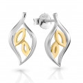 'Charlotte' Women's Sterling Silver Stud Earrings - Silver/Gold ZO-7523