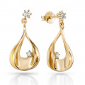 Orphelia® 'Etoile' Women's Sterling Silver Drop Earrings - Gold ZO-7524/G