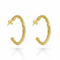 'Beverly' Women's Sterling Silver Hoop Earrings - Gold ZO-7554/G