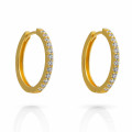 Orphelia® 'Fay' Women's Sterling Silver Hoop Earrings - Gold ZO-7557/G